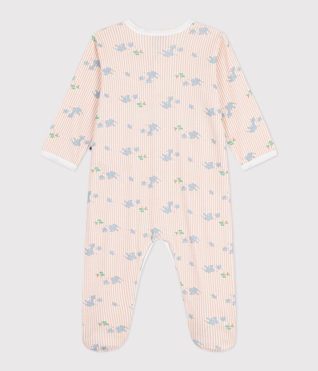 Pyjama b&eacute;b&eacute; en coton imprim&eacute; &eacute;l&eacute;phants blanc/multicouleur