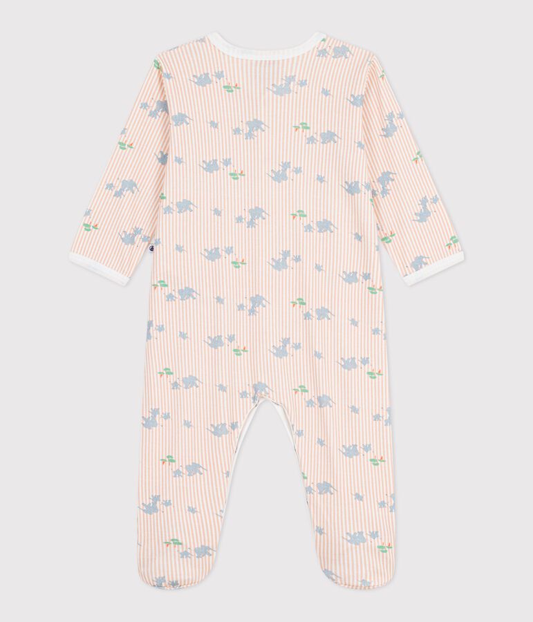 Pyjama b&eacute;b&eacute; en coton imprim&eacute; &eacute;l&eacute;phants blanc MARSHMALLOW/blanc MULTICO