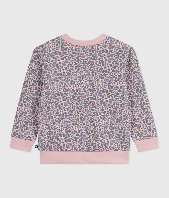 Sweatshirt enfant en coton imprimé rose JOLI/blanc MULTICO
