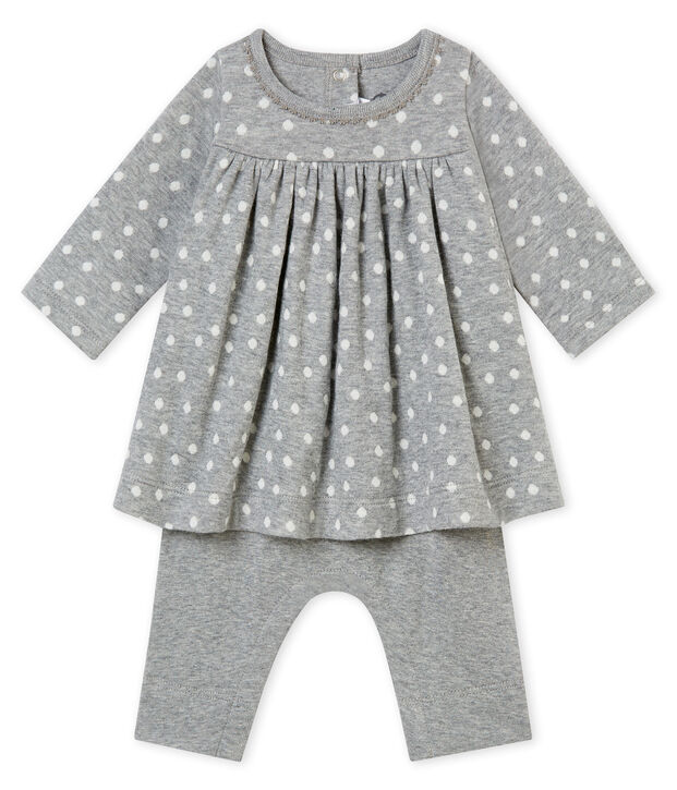 Robe legging b&eacute;b&eacute; fille gris/multicouleur
