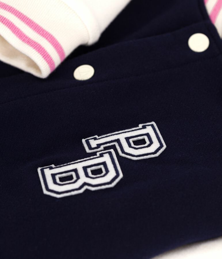 Veste teddy enfant en coton uni bleu SOIR