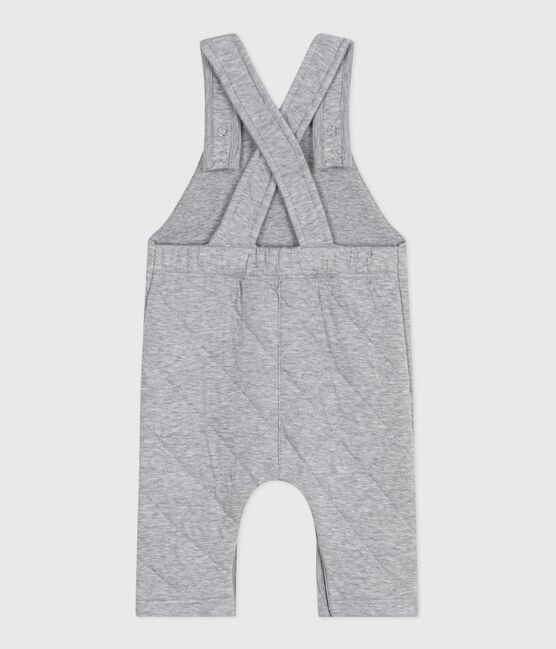 Salopette bébé en coton épais jambes longues, unie gris FUMEE CHINE