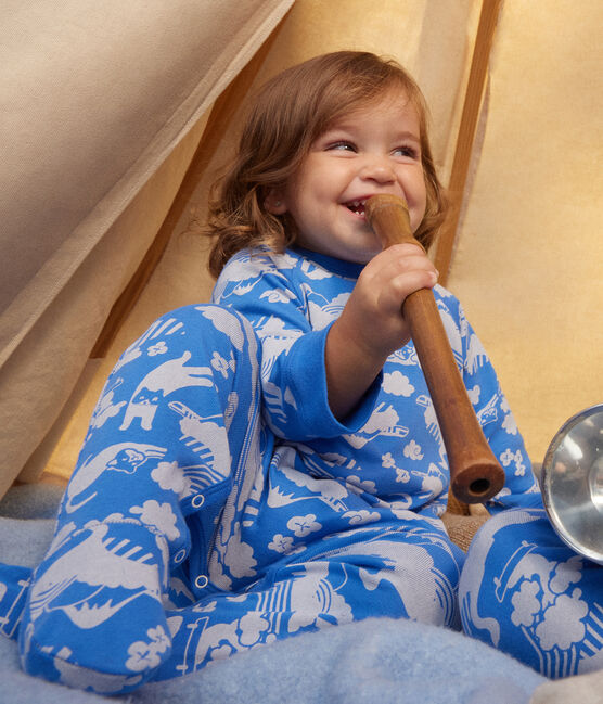 Pyjama zippé en coton bébé FUJI/ MARSHMALLOW