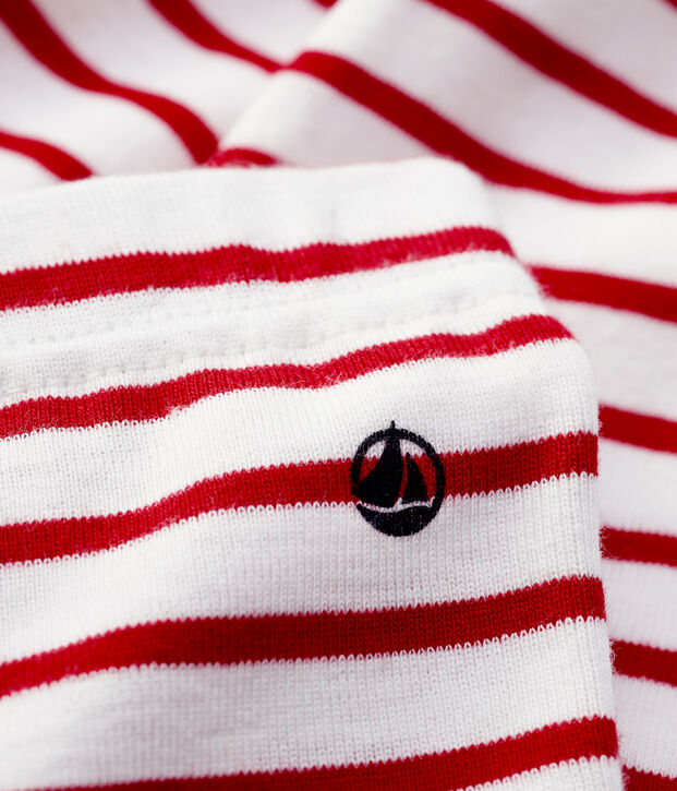 Legging en coton b&eacute;b&eacute;. blanc/rouge