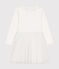 Robe en côte et tulle enfant fille blanc MARSHMALLOW