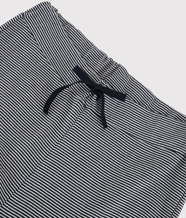 Pantalon en coton BIO Femme bleu/blanc