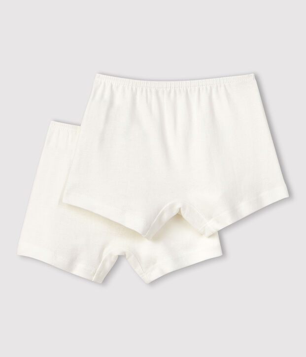 Lot de 2 shorties blancs petite fille multicouleur