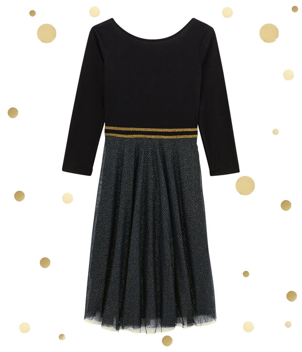 Robe femme bi-mati&egrave;re noir/jaune
