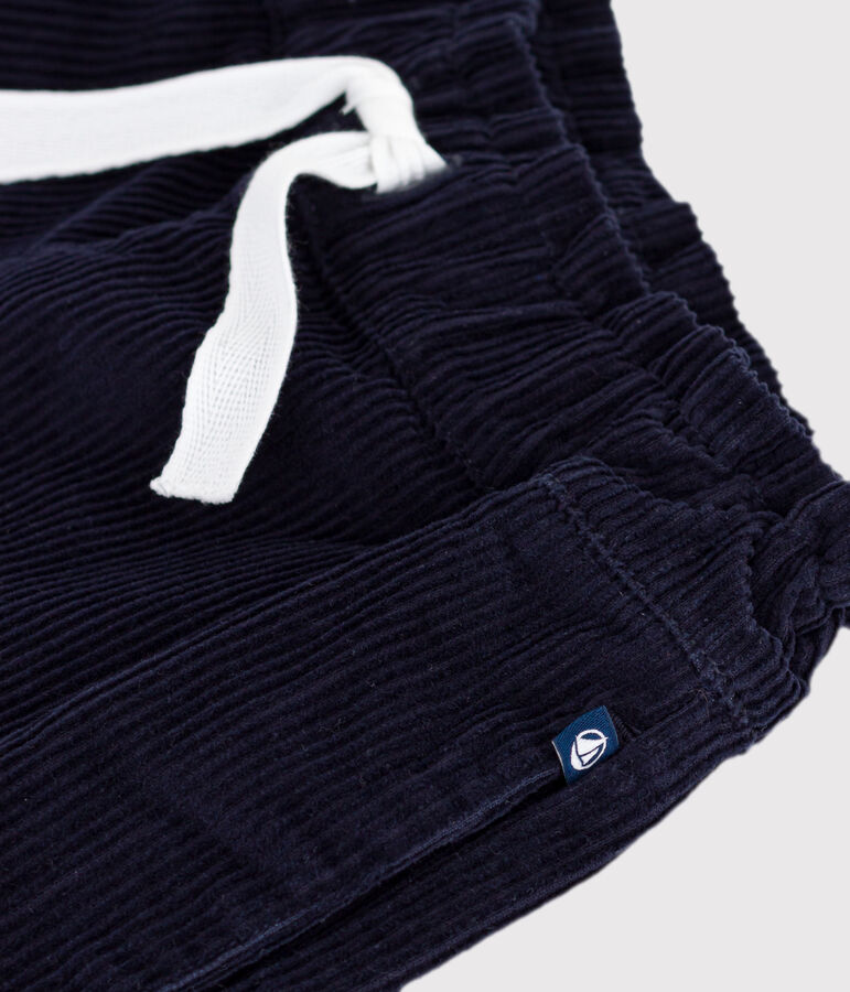 Short enfant en velours uni bleu SMOKING