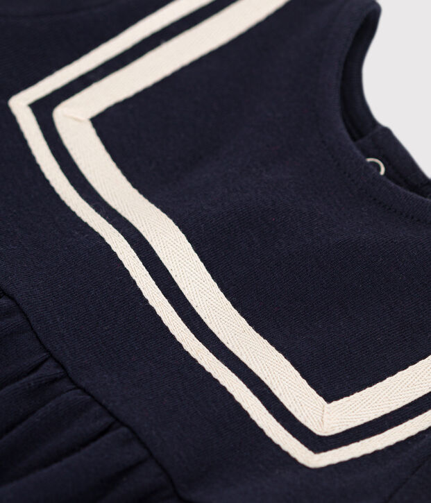 Robe style marin en coton bio b&eacute;b&eacute; bleu marine