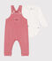 Ensemble salopette en velours bébé rose ROSEWOOD