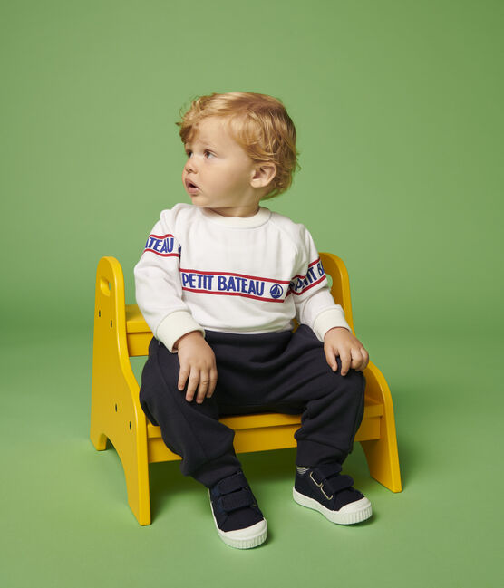 Sweatshirt en molleton bébé garçon blanc MARSHMALLOW