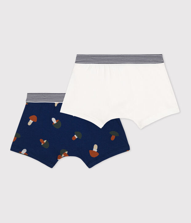 Lot de 2 boxers champignon petit gar&ccedil;on en coton multicouleur
