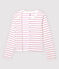 Cardigan en coton/lin rayé Femme blanc MARSHMALLOW/rose BOHEME
