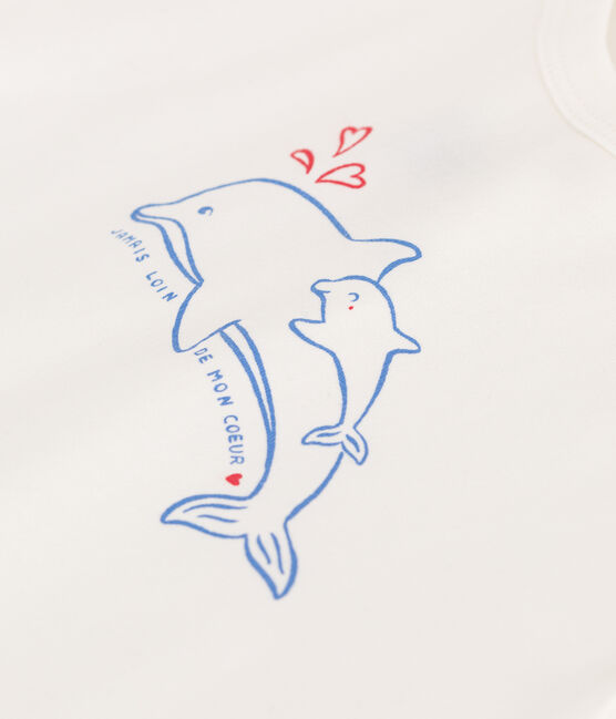 T-shirt bébé en coton à manches courtes uni blanc MARSHMALLOW