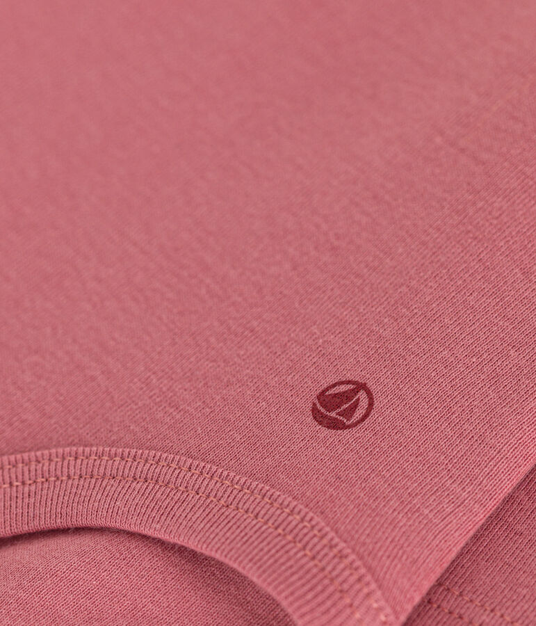 Body manches longues col roul&eacute; en coton b&eacute;b&eacute; rose ROSEWOOD
