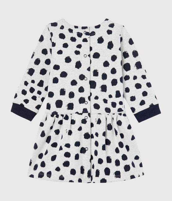 Robe manches longues bébé fille Jean Jullien blanc MARSHMALLOW/ DOTTIES