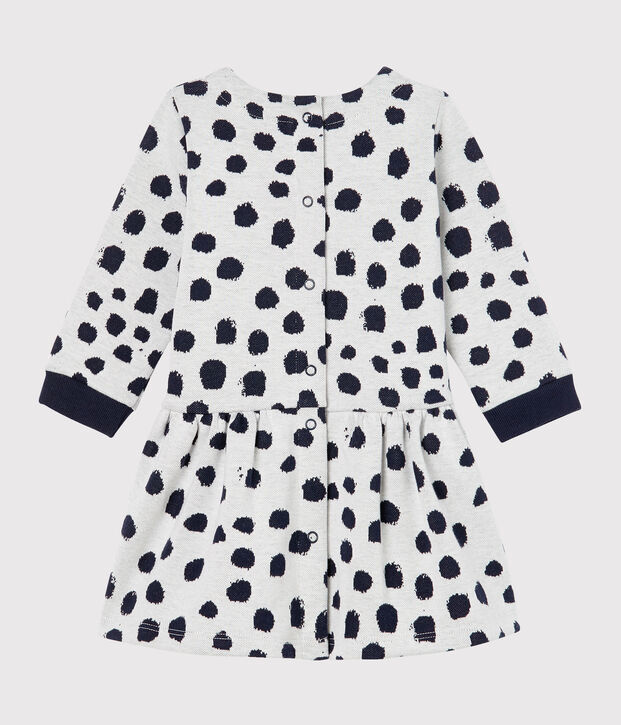 Robe manches longues b&eacute;b&eacute; fille Jean Jullien blanc/DOTTIES