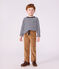 Pantalon droit enfant en velours beige fonc&eacute;