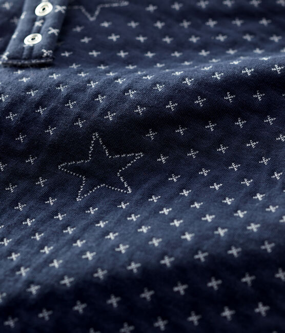 Salopette bébé matelassée motifs étoiles en coton biologique bleu SMOKING
