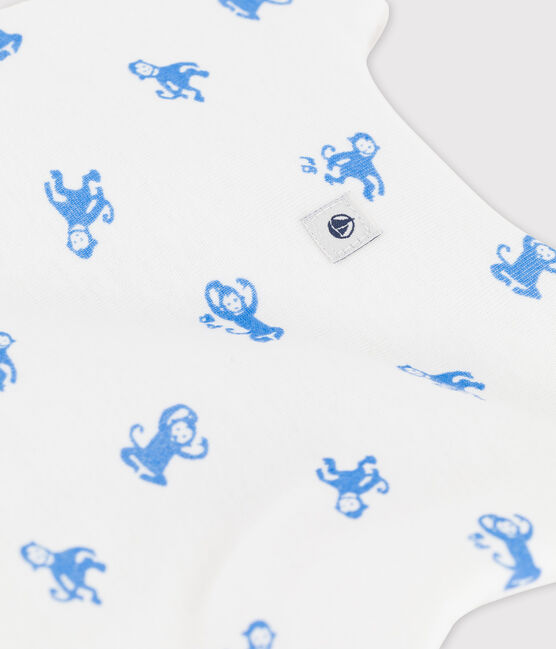 Gigoteuse bébé en coton biologique blanc MARSHMALLOW/bleu BRASIER