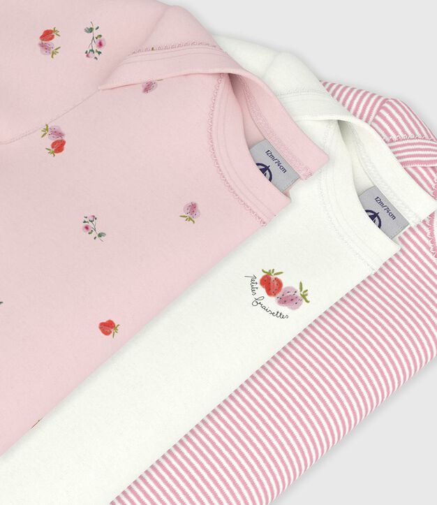 Lot de bodies manches courtes en coton imprim&eacute; fleuri b&eacute;b&eacute; multicouleur