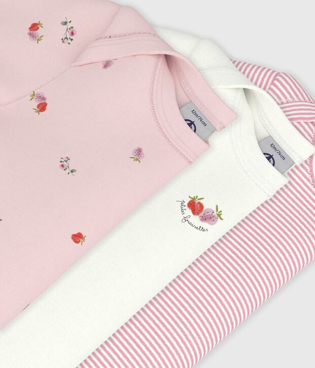 Lot de bodies manches courtes en coton imprim&eacute; fleuri b&eacute;b&eacute; multicouleur