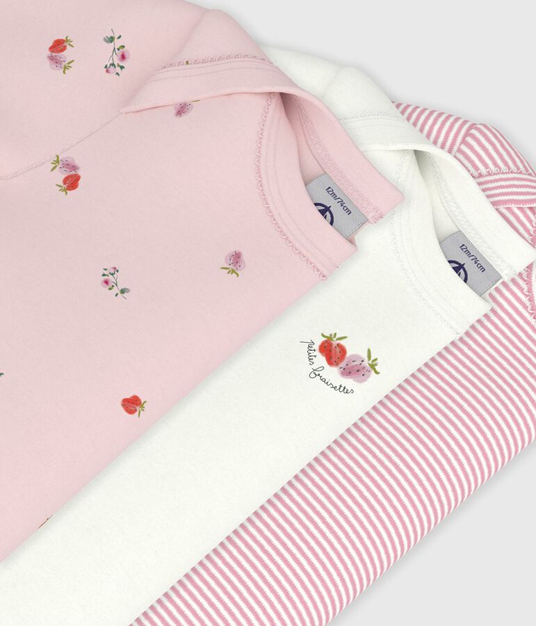 Lot de bodies manches courtes en coton imprim&eacute; fleuri b&eacute;b&eacute; variante 1