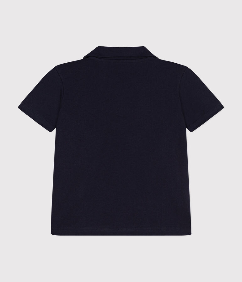 Polo manches courtes en coton enfant gar&ccedil;on bleu