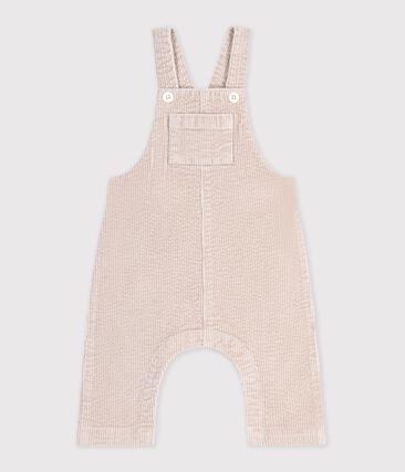 Salopette bébé en velours jambes longues unie