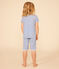 Pyjama capri imprimé fleur en coton enfant bleu MARSHMALLOW/ INCOGNITO