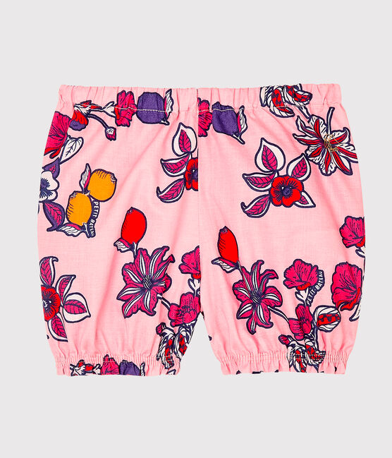 Culotte bloomer bébé fille imprimée rose MERVEILLE/blanc MULTICO