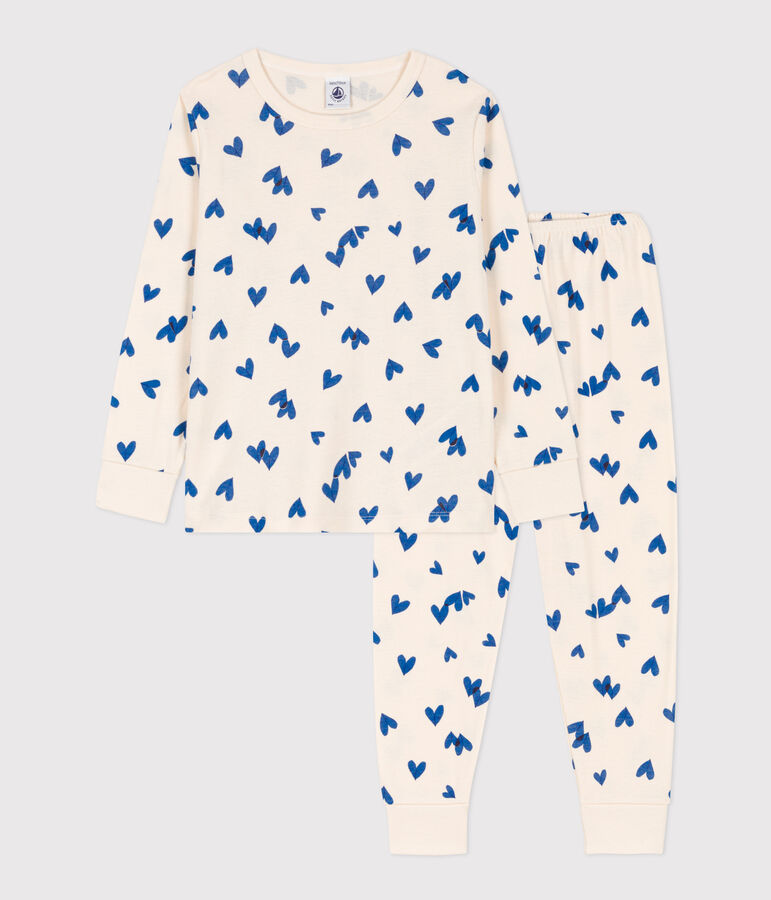 Pyjama c&oelig;ur en coton enfant blanc AVALANCHE/ MULTICO