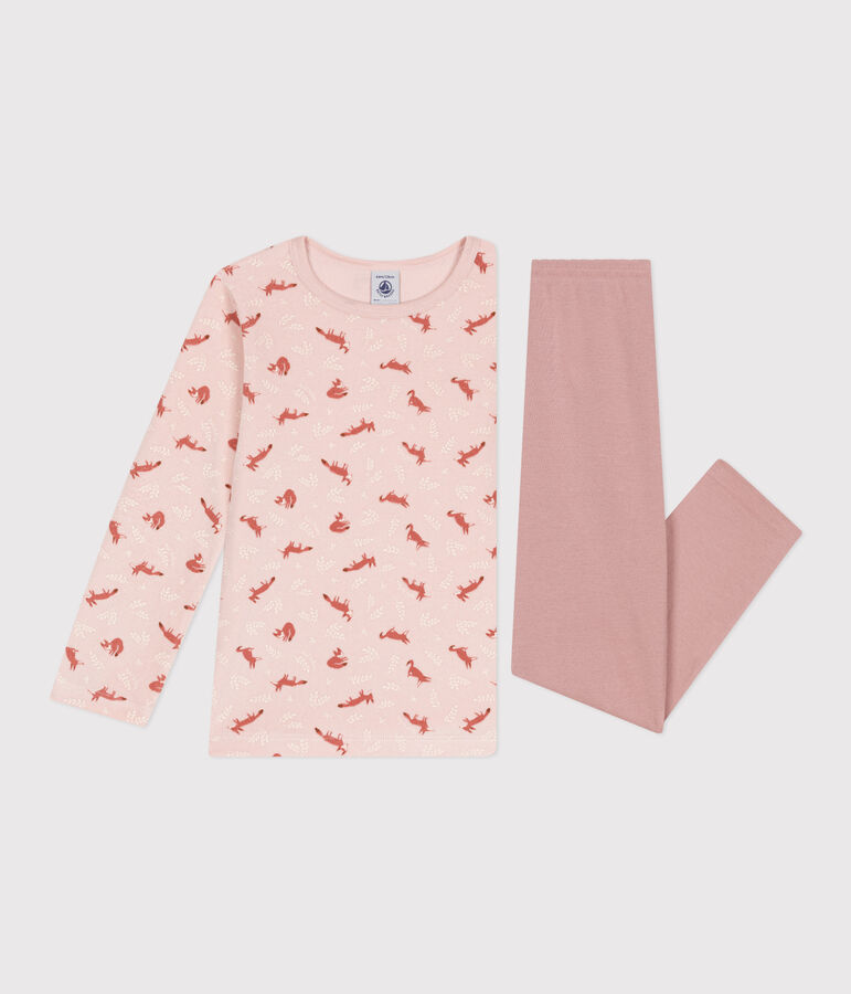 Pyjama en velours enfant rose/multicouleur