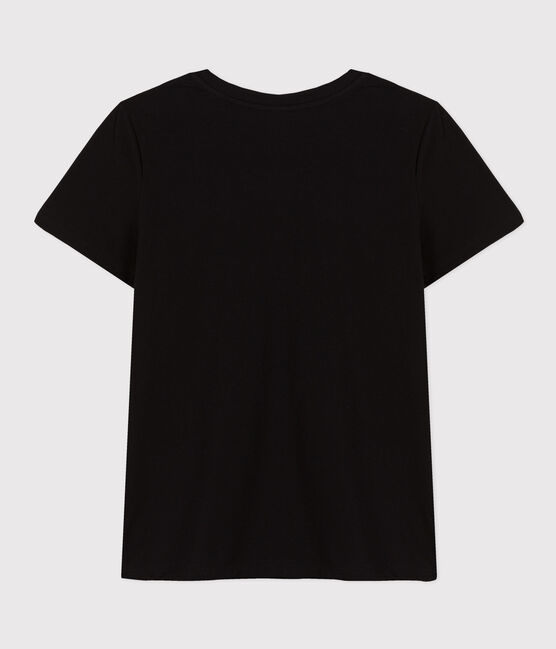 Tee-shirt LE DROIT col rond en coton Femme noir BLACK