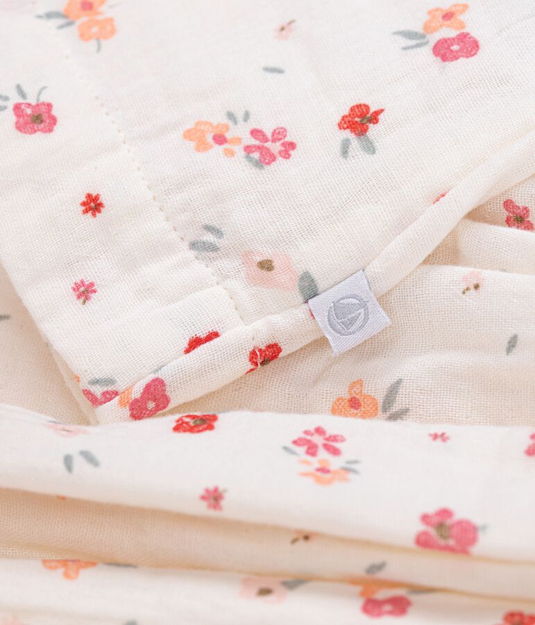 Robe sans manches enfant en coton imprim&eacute; blanc/multicouleur