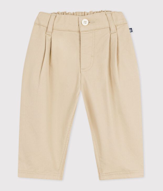 Pantalon b&eacute;b&eacute; en serge uni beige