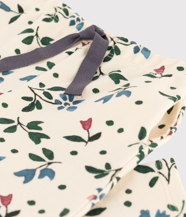 Pantalon b&eacute;b&eacute; imprim&eacute; en molleton &eacute;cru/multicouleur