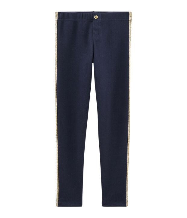 Pantalon maille enfant fille bleu