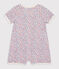 Combinaison courte fleurs en coton bébé blanc MARSHMALLOW/blanc MULTICO