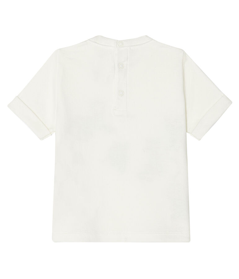 Tee-shirt manches courtes b&eacute;b&eacute; gar&ccedil;on blanc MARSHMALLOW