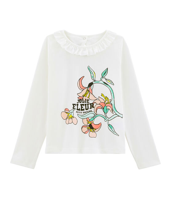 Tee-shirt enfant fille blanc MARSHMALLOW