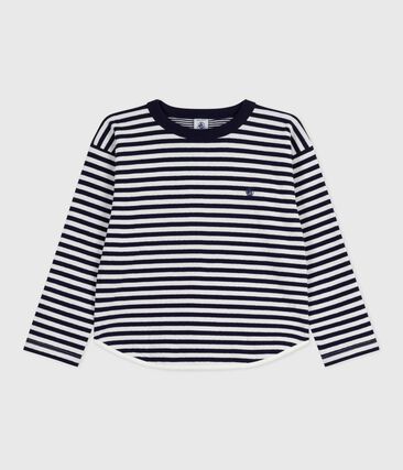 Tee-shirt enfant manches longues en coton rayé
