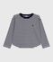 Tee-shirt enfant manches longues en coton rayé bleu SOIR/ MILK