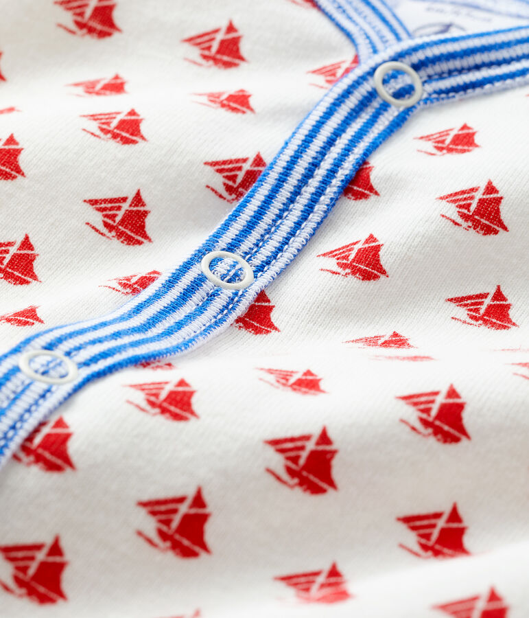 Combicourt b&eacute;b&eacute; gar&ccedil;on en c&ocirc;te blanc/rouge