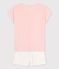 Pyjacourt fille rose en coton biologique rose MINOIS/blanc MULTICO