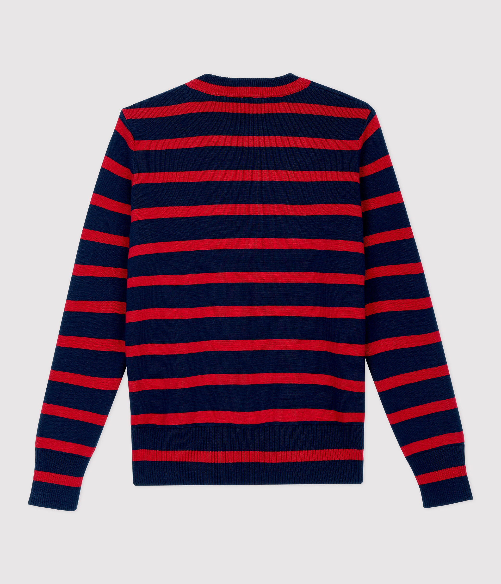 Pull Petit Bateau Femme - Col V Boutonné, Maille Côte Anglaise, Pur Coton, Coupe Ajustée