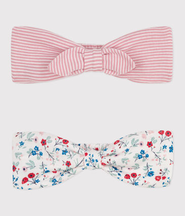 Lot de 2 bandeaux bébé fille en coton