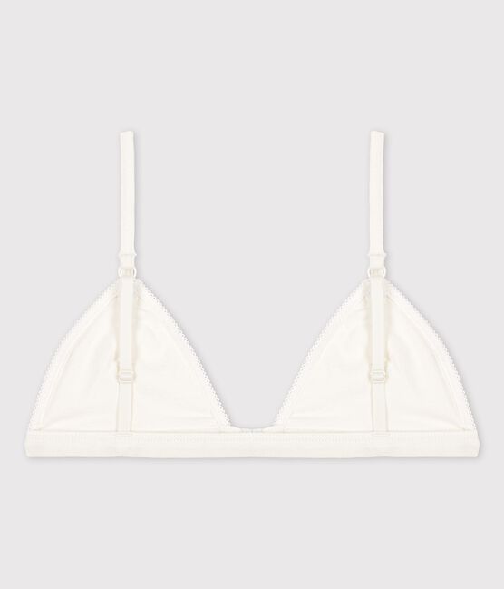 Soutien-gorge blanc ouverture devant fille en coton biologique et élasthanne blanc ECUME