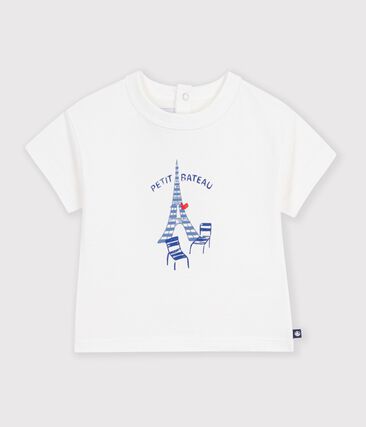 Tee-shirt bébé en coton manches courtes uni à motif